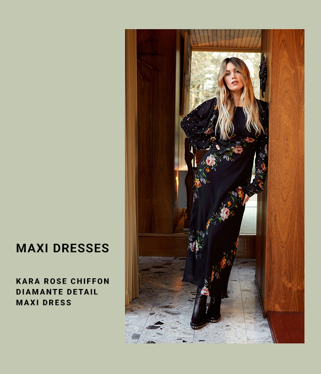 kara rose chiffon diamante detail maxi dress