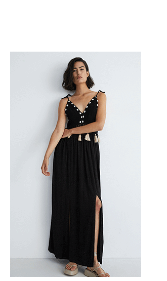 shell crochet maxi dress