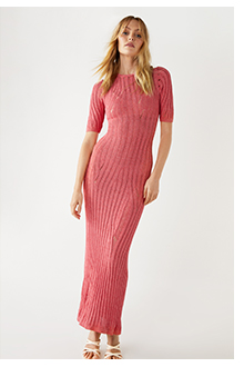 laddered knit maxi dress