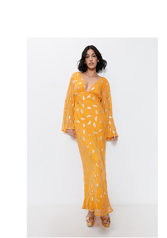 petite sparkle floral jacquard plunge maxi dress