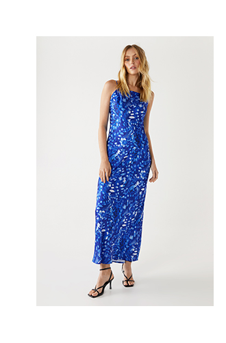 Floral Embellished Detail Column Dress