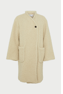 asymmetric wrap teddy coat
