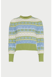 mixed stitch stripe knit jumper