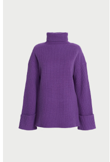 premium 100pct merino wool turn up cuff jumper