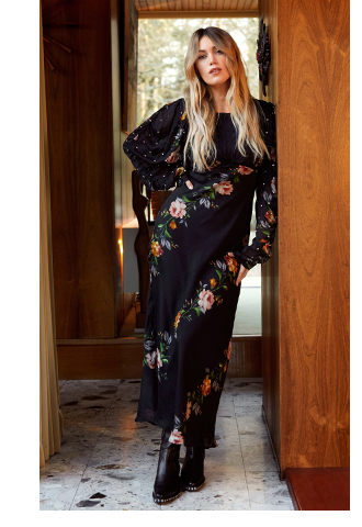 kara rose chiffon diamante detail maxi dress