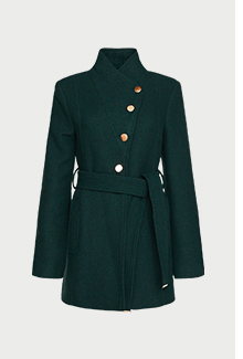wrap belted short coat