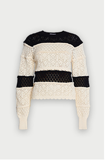 pointelle knit scallop detail jumper