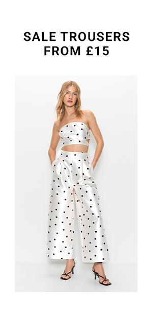 satin twill printed wide leg trousers