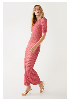 Laddered knit maxi dress