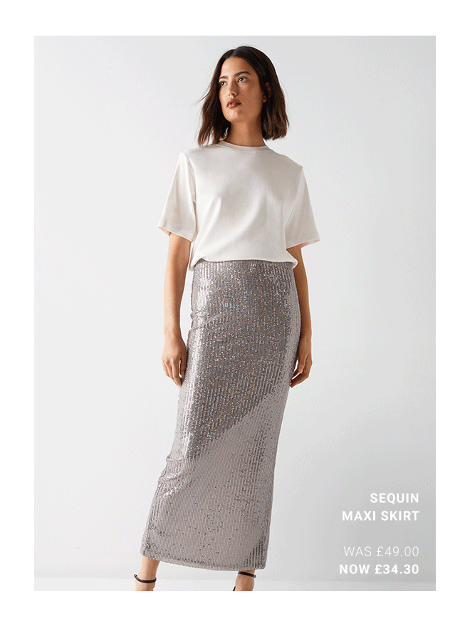 sequin maxi skirt