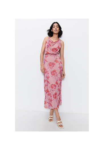 open back abstract floral midi dress
