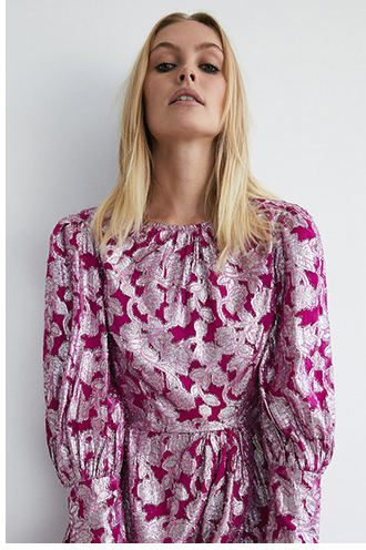sparkle jacquard wrap mini dress