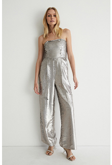 sequin bandeau jumpsuit