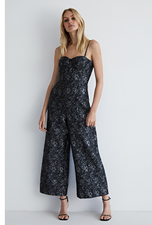 silver jacquard corset jumpsuit