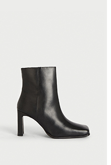 premium leather squared toe knee ankle boots