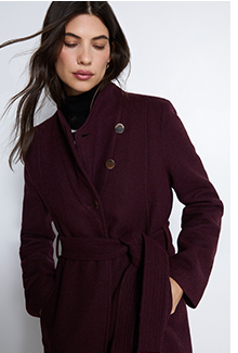 italian wool belted wrap longline coat