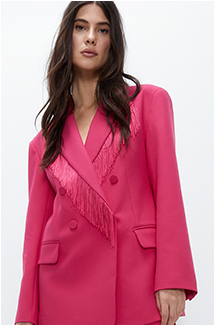 kara rose fringed oversized blazer