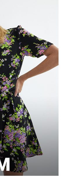fluted hem tie waist flippy dress