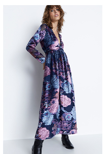 paisley velvet devore plunge maxi dress