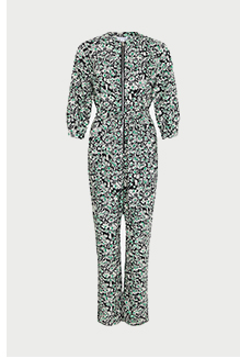 petite drawn ditsy zip front jumpsuit