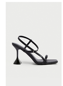 strappy flare bottom heel