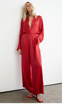 satin wide leg trouser