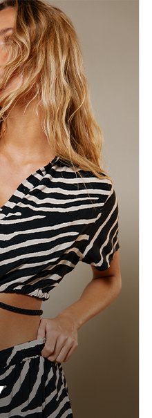 rayon zebra rope waist floss shirt
