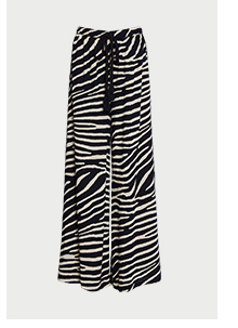rayon zebra rope waist floss wide leg trouser
