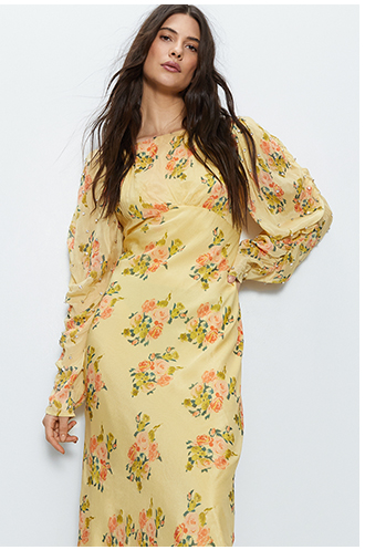 chiffon diamante detail maxi dress