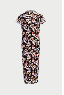 printed plisse column midi dress