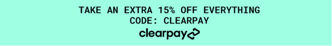 Extra 15% off with code: CLEARPAY