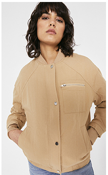 Cotton Quilted Sleeve Bomber Jacket