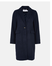 Wool Mix Single Breasted Tailored Coat