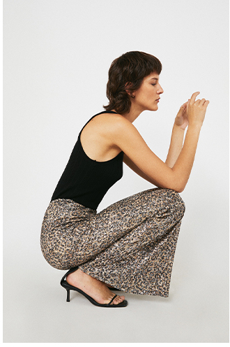 Animal Sequin Flare Trousers
