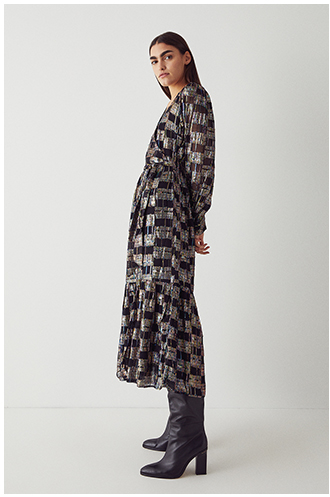 Sparkle Jacquard Wrap Midi Dress