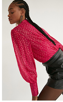 High Neck Sparkle Blouse