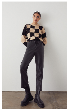 Faux Leather Straight Leg Jogger
