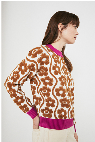 Wave Flower Knit Jumper