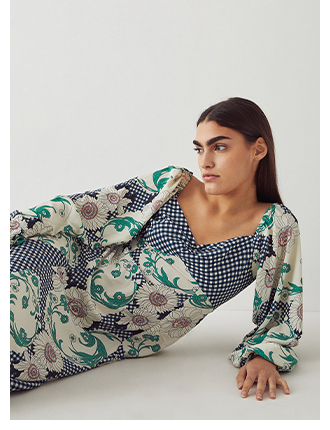Sweetheart Neck Splice Print Midi Dress