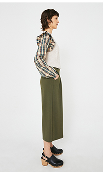 Jersey Crepe Pleat Wide Leg Trousers