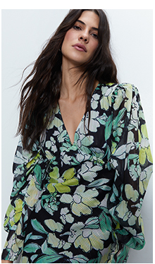 floral metallic stripe printed midi dress