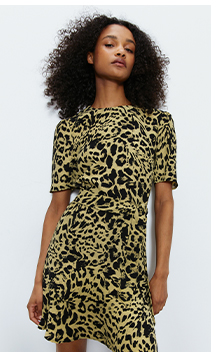 fluted hem tie waist flippy dress