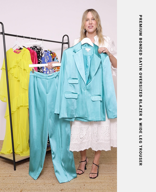 Premium Bonded Satin Oversized Blazer