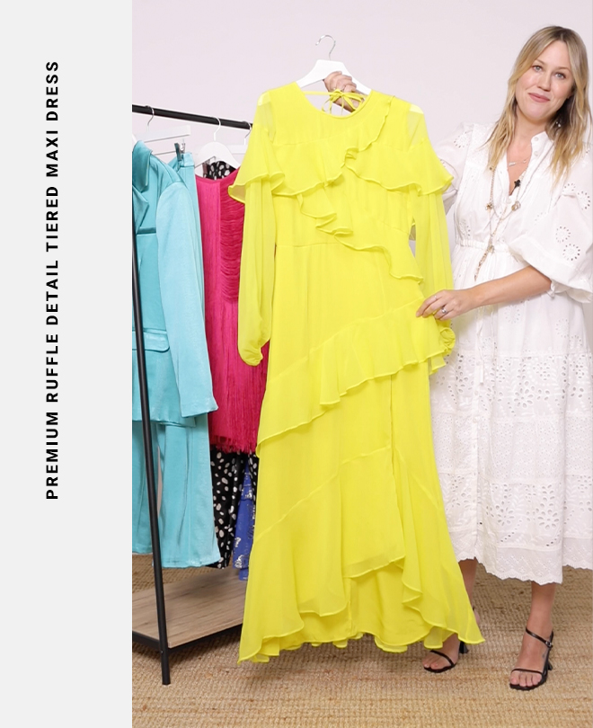 Premium Ruffle Detail Tiered Maxi Dress