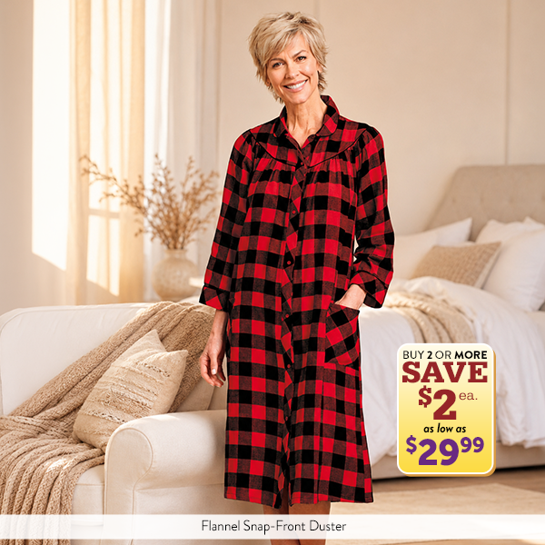 Shop Buy More & Save Deals Flannel Snap-Front Duster