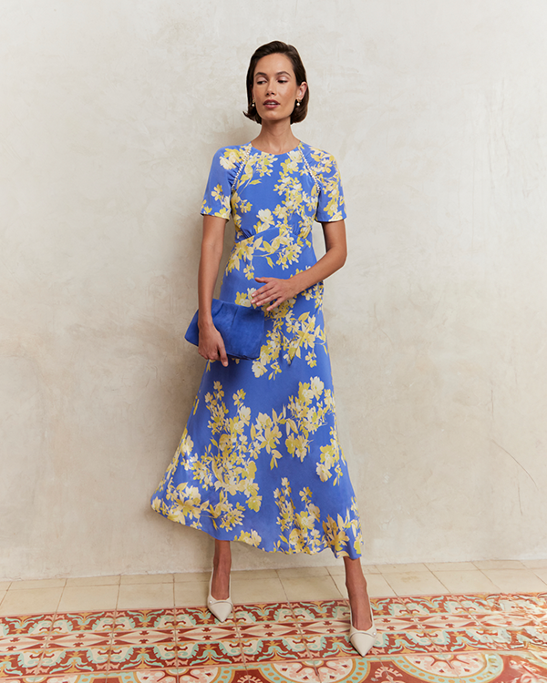 Ann Embellished Silk Dress