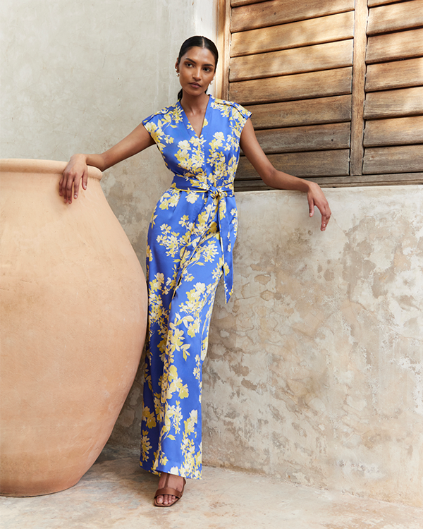 Macey Floral V Neck Jumpsuit
