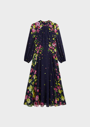 Eva Floral Silk Dress