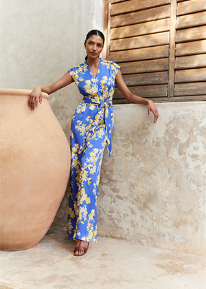 Macey Floral V Neck Jumpsuit
