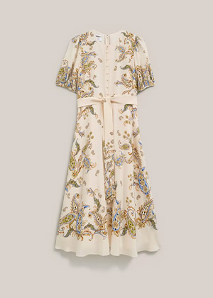 Alma Paisley Silk Dress